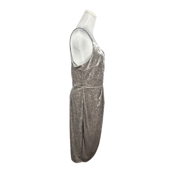Dynamite Dress Womens Medium‎ Wrap Velvet Silver Grey Sleeveless Midi Pullover - Picture 2 of 12